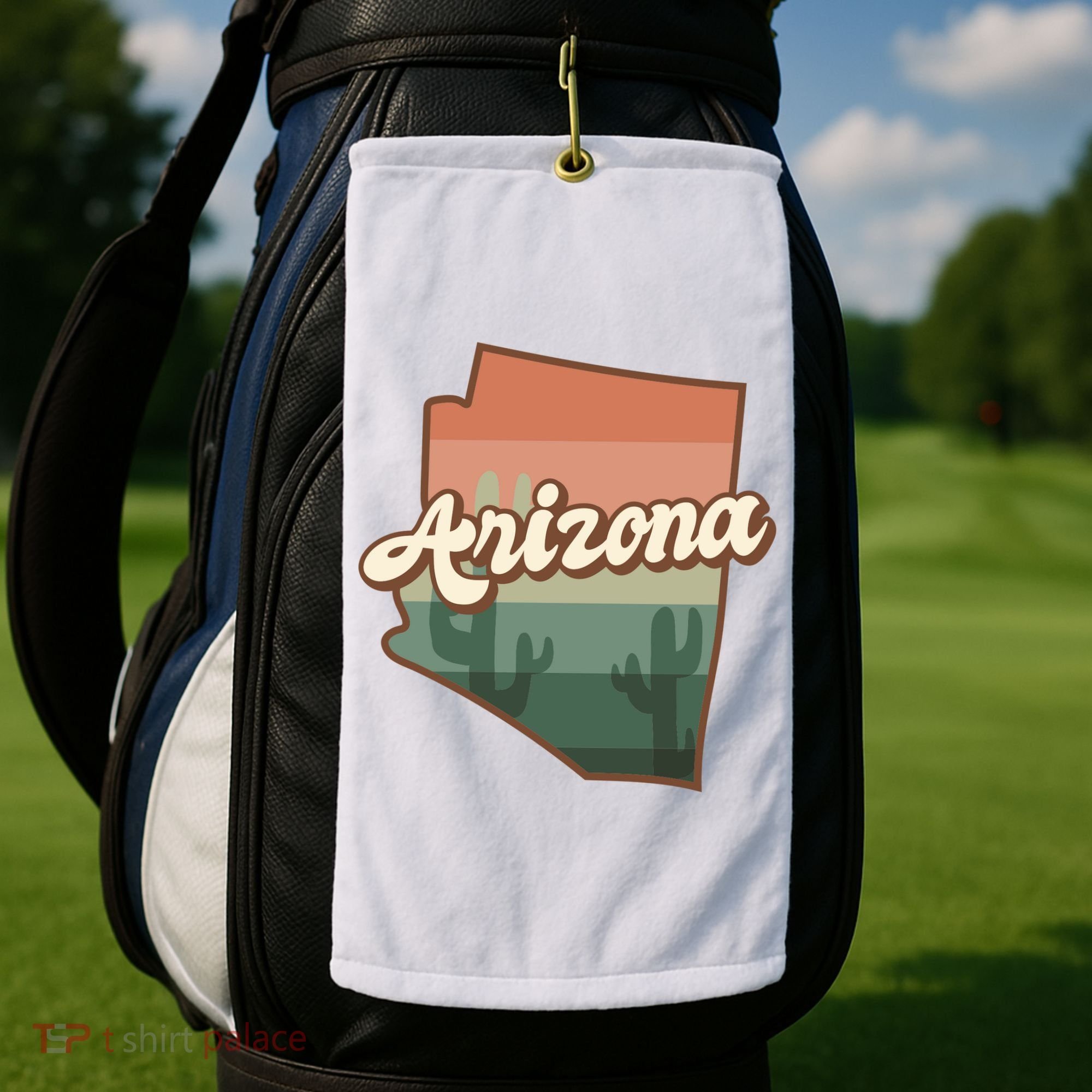 Arizona Retro Sunset Golf Towel