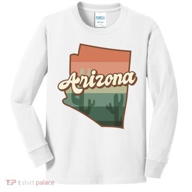 Arizona Retro Sunset Kids Long Sleeve Shirt