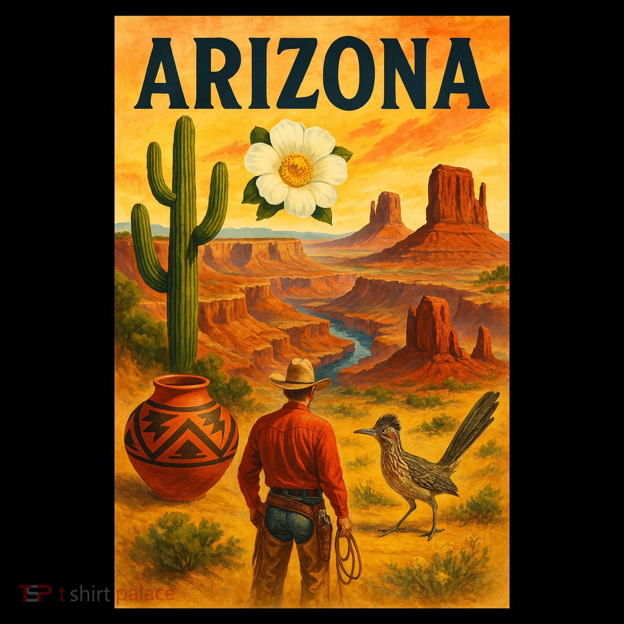 Arizona Retro Sunset Ornament