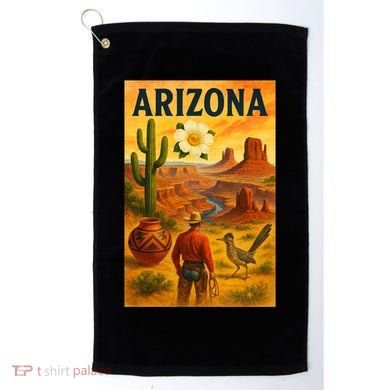 Arizona Retro Sunset Golf Towel