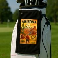 Arizona Retro Sunset Golf Towel thumb 2