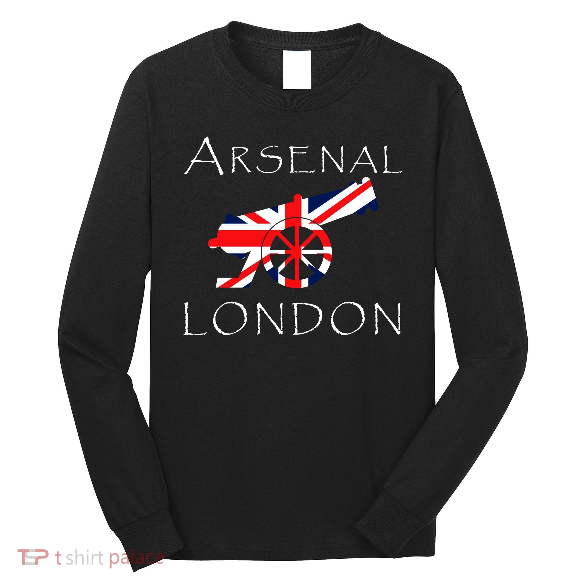 Arsenal London Soccer Jersey Cannon Union Jack  Long Sleeve Shirt