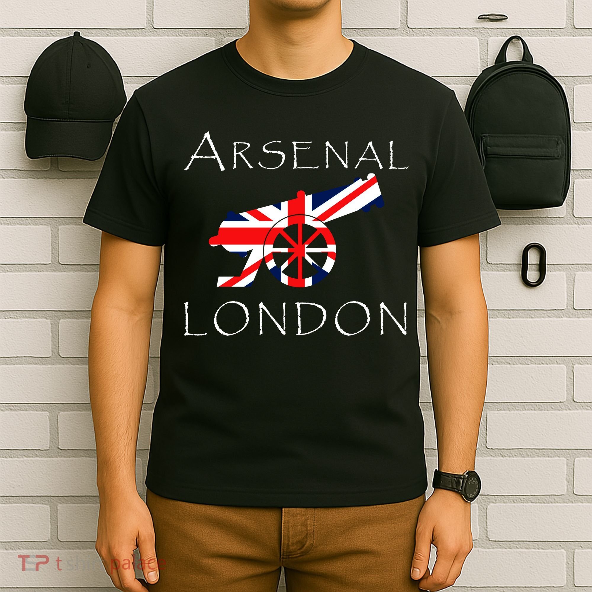 Arsenal London Soccer Jersey Cannon Union Jack  T-Shirt