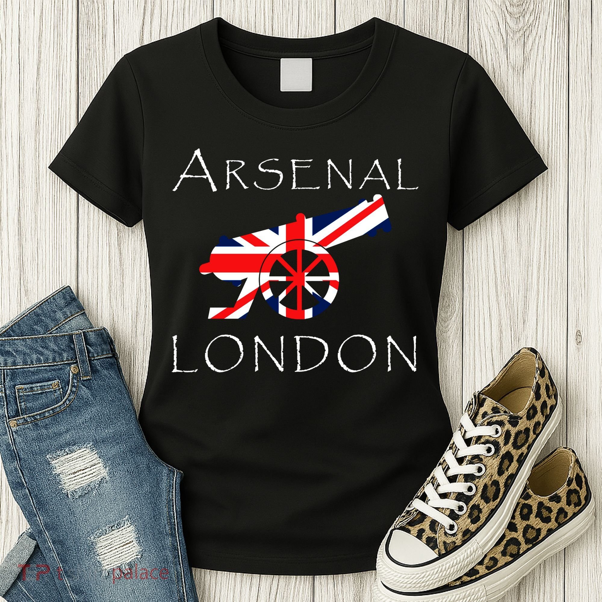 Arsenal London Soccer Jersey Cannon Union Jack  Women's T-Shirt