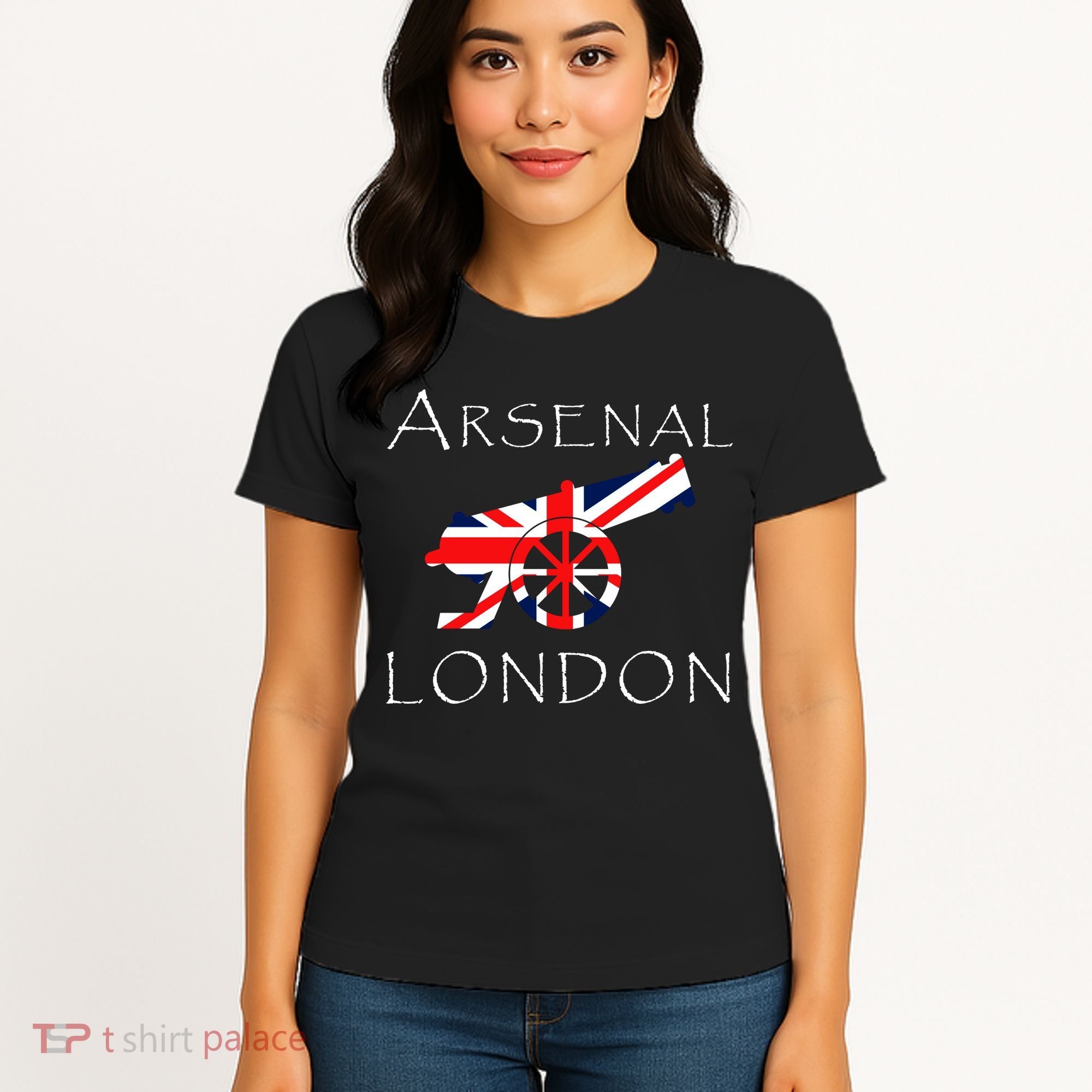 Arsenal London Soccer Jersey Cannon Union Jack  Women's T-Shirt
