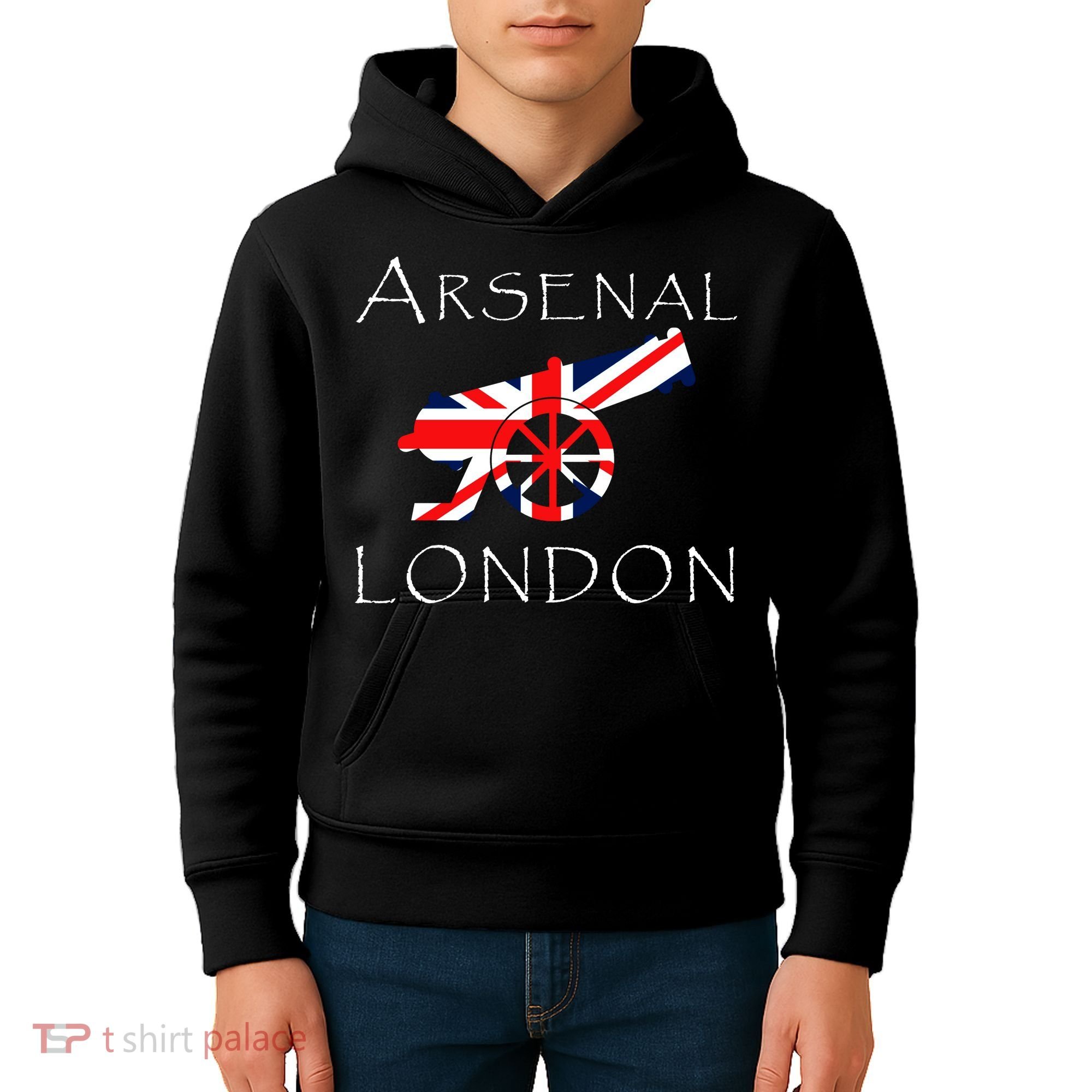 Arsenal London Soccer Jersey Cannon Union Jack  Kids Hoodie