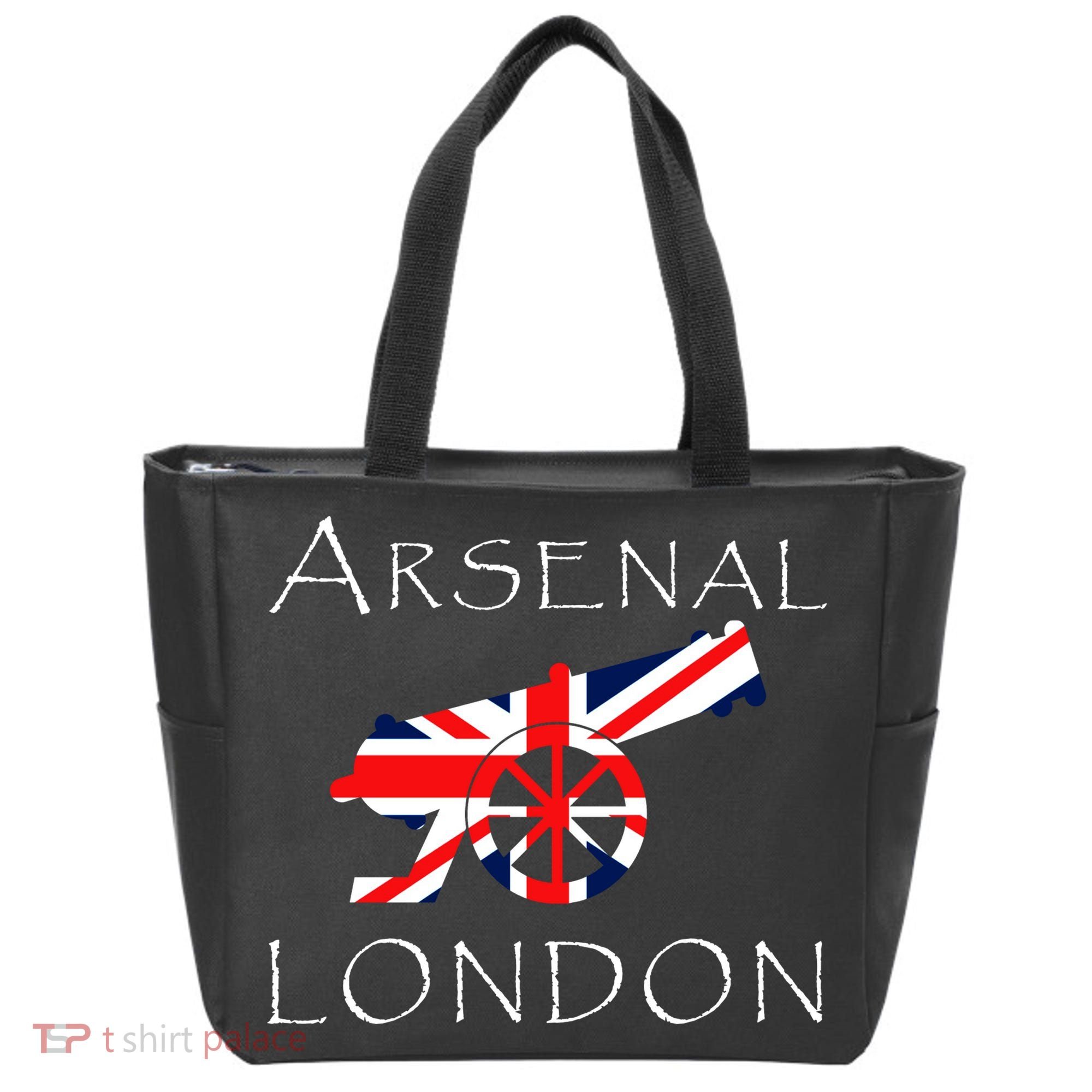 Arsenal London Soccer Jersey Cannon Union Jack  Tote Bag