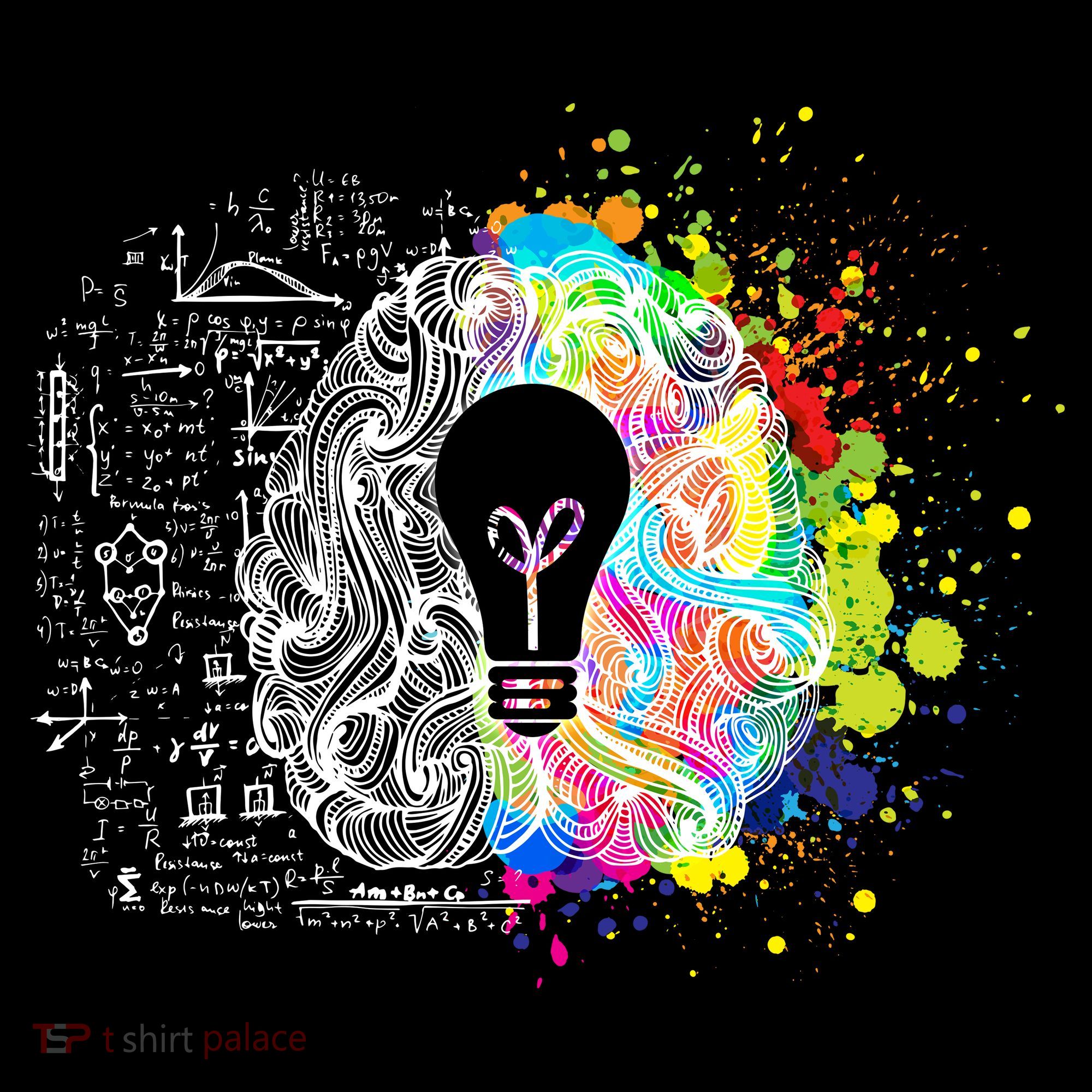 Art of Science Colorful Brain T-Shirt