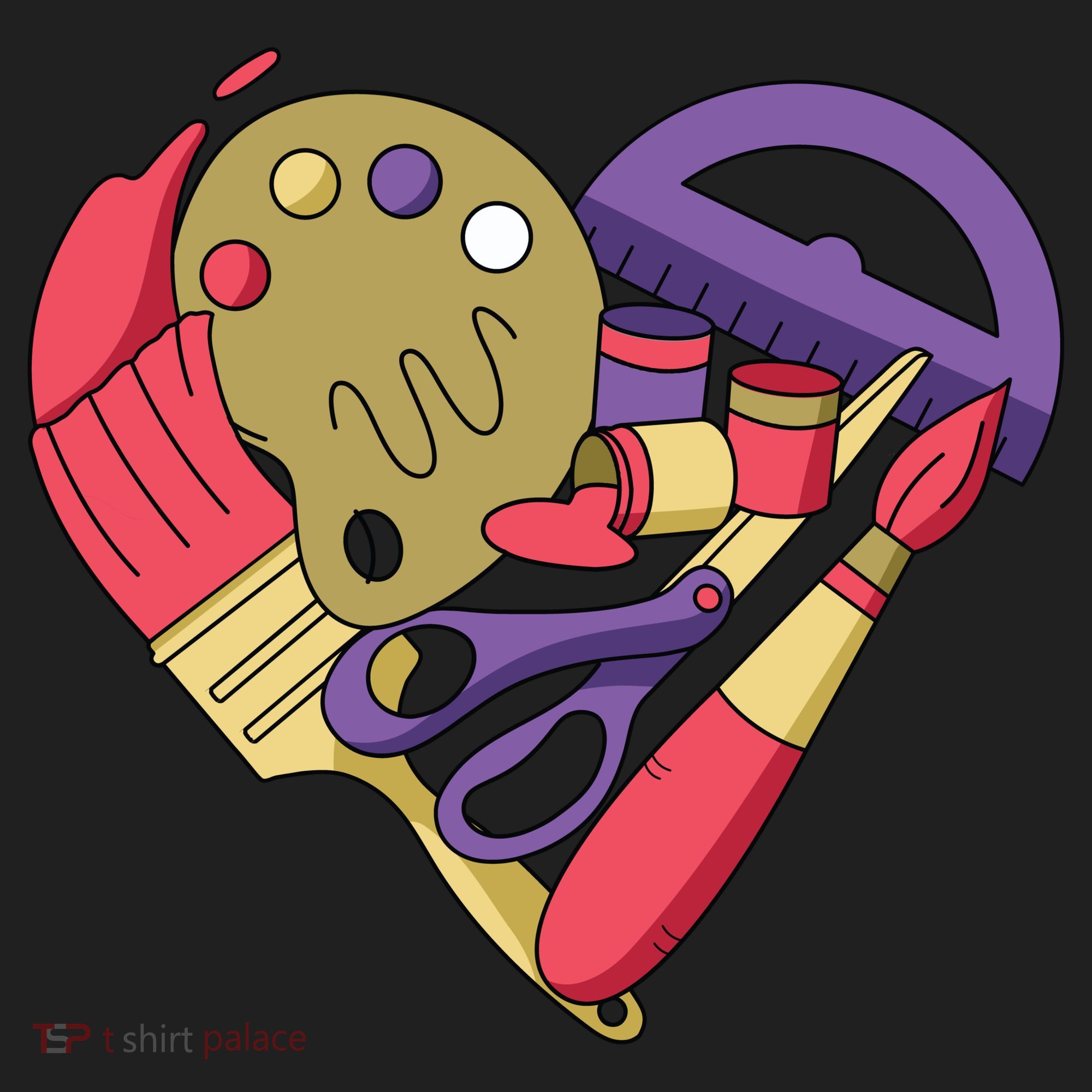 Art Supplies Heart Beanie