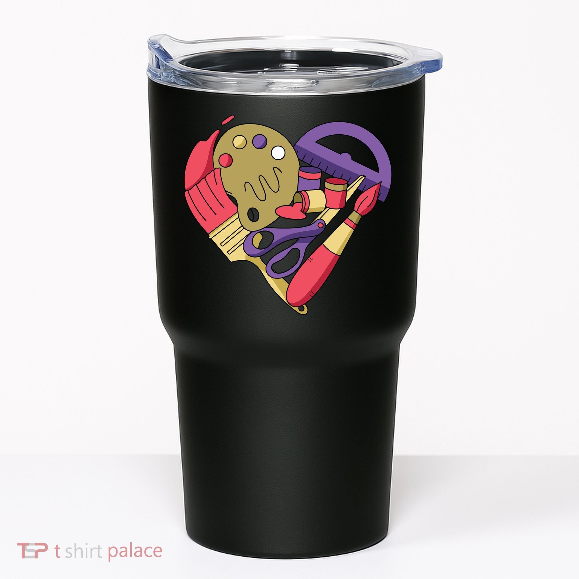 Art Supplies Heart Tumbler
