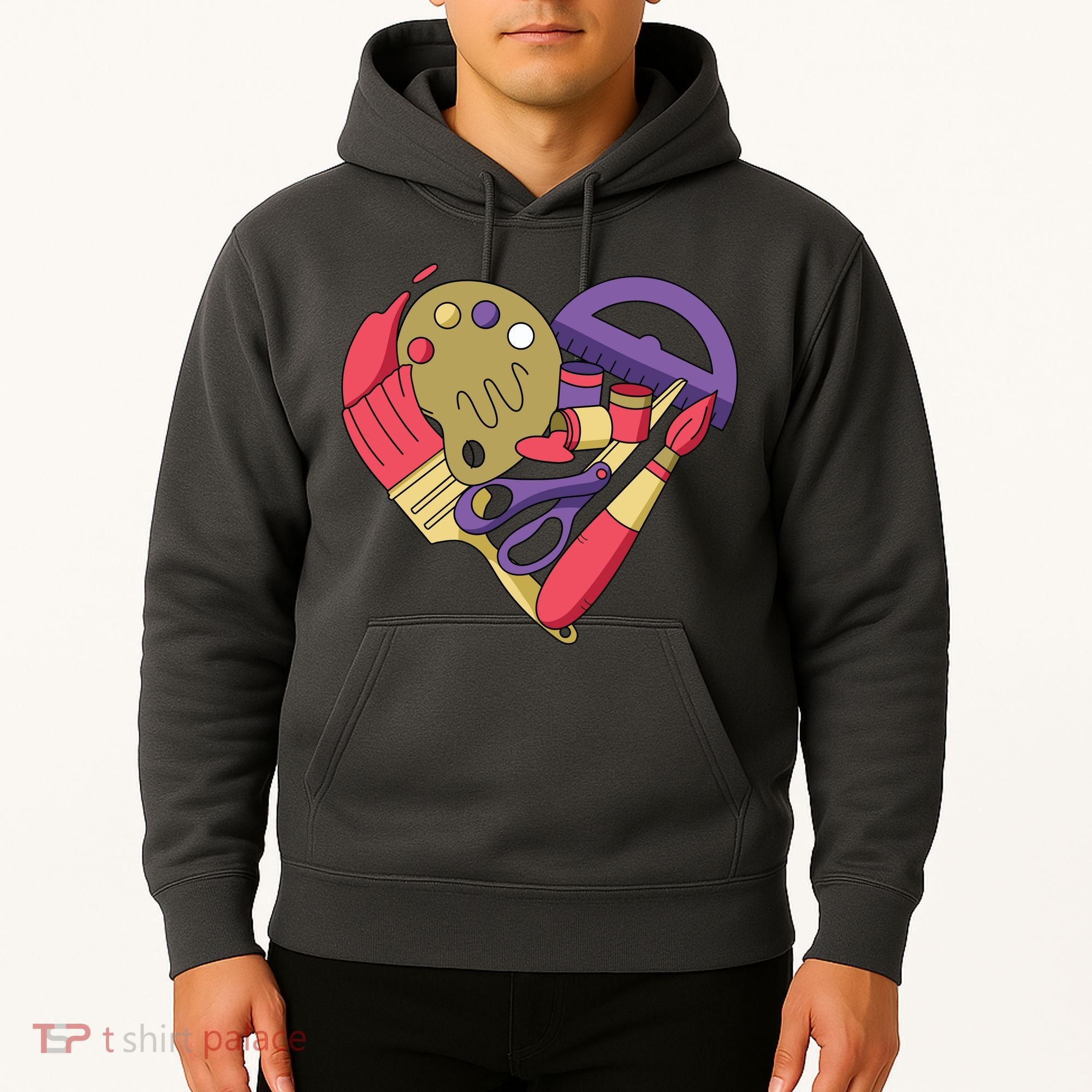 Art Supplies Heart Hoodie