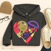 Art Supplies Heart Hoodie thumb 4