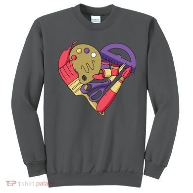 Art Supplies Heart Sweatshirt