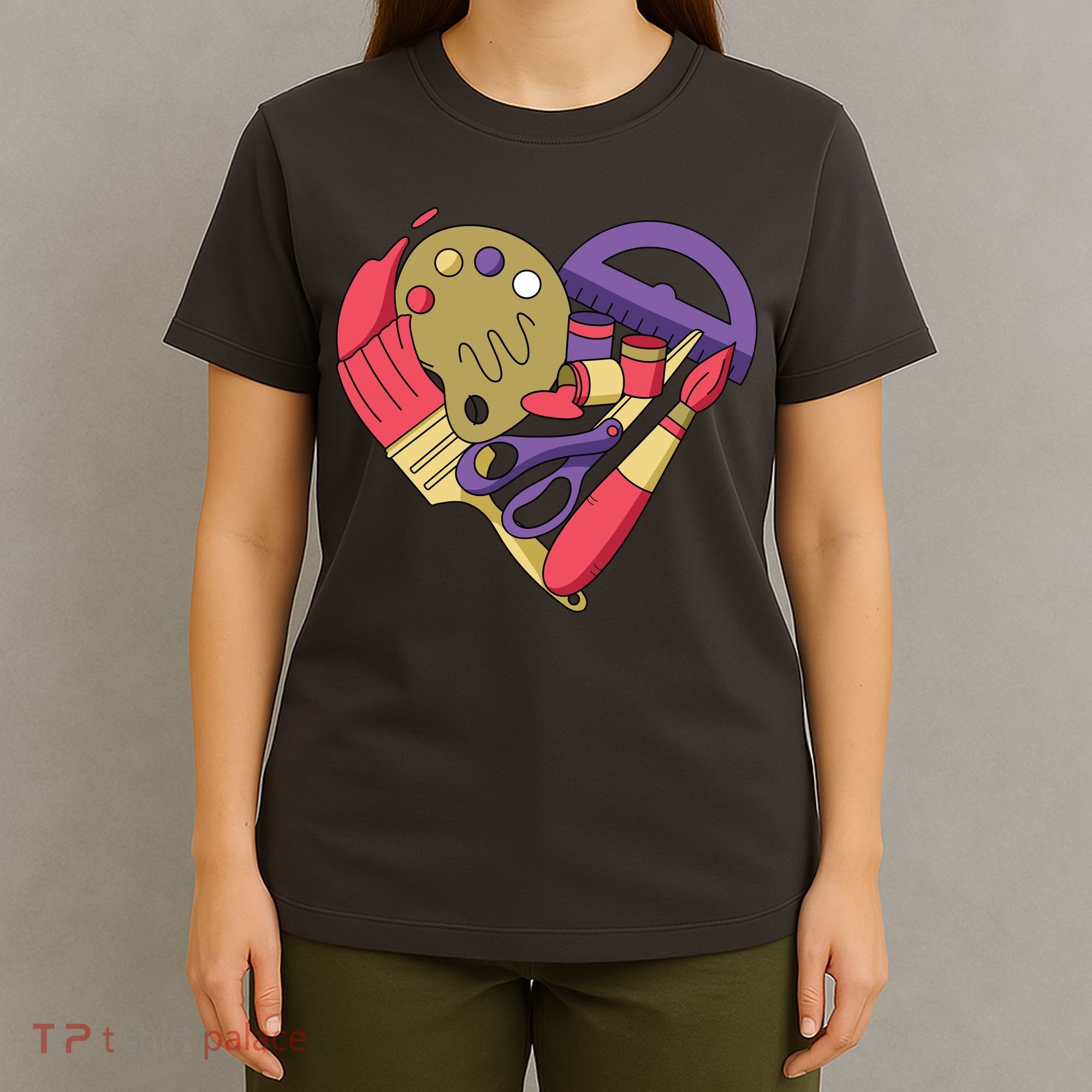 Art Supplies Heart T-Shirt