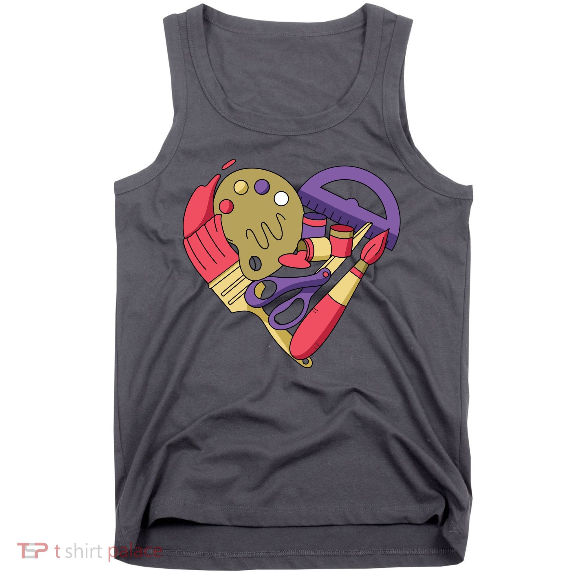 Art Supplies Heart Tank Top