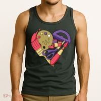 Art Supplies Heart Tank Top thumb 3