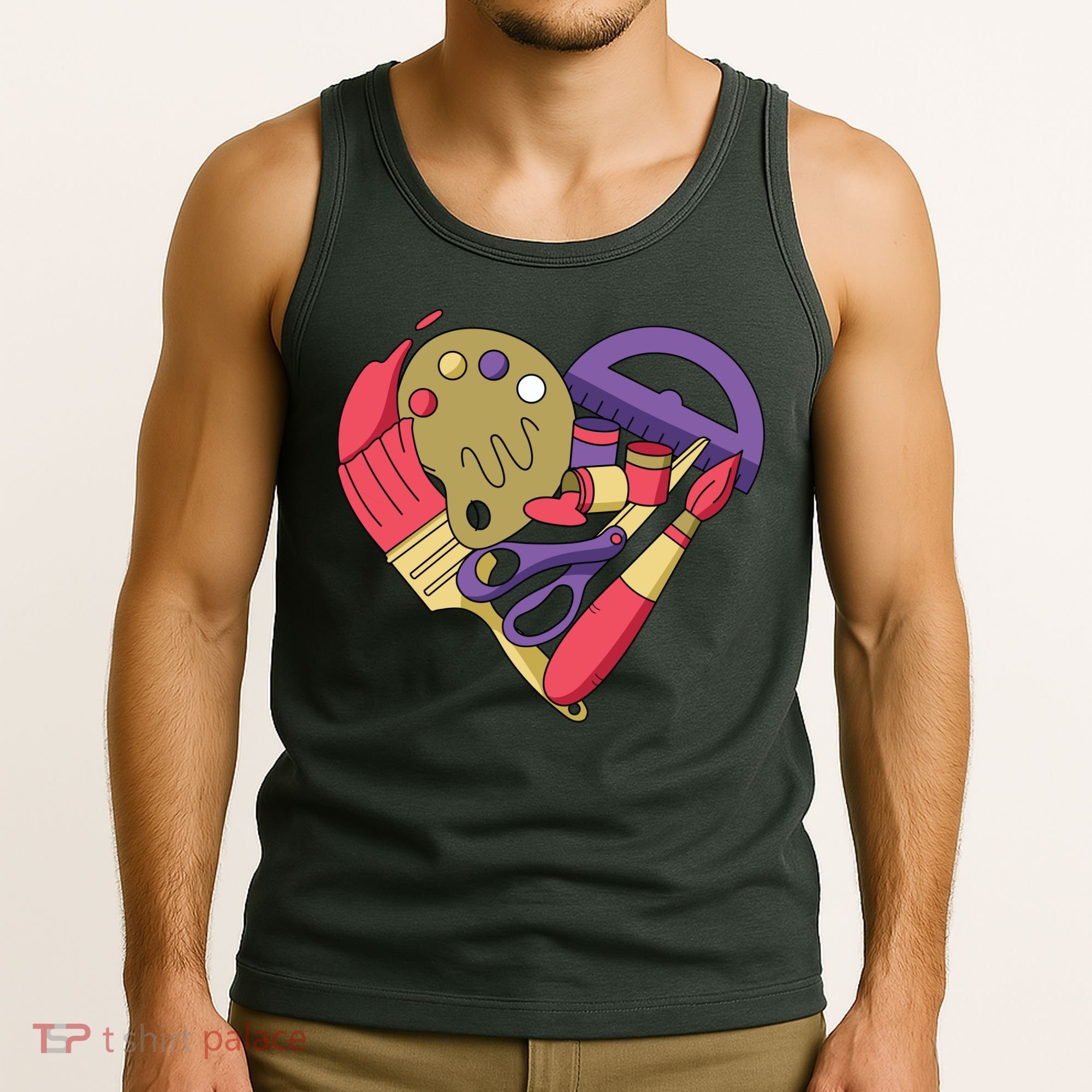 Art Supplies Heart Tank Top