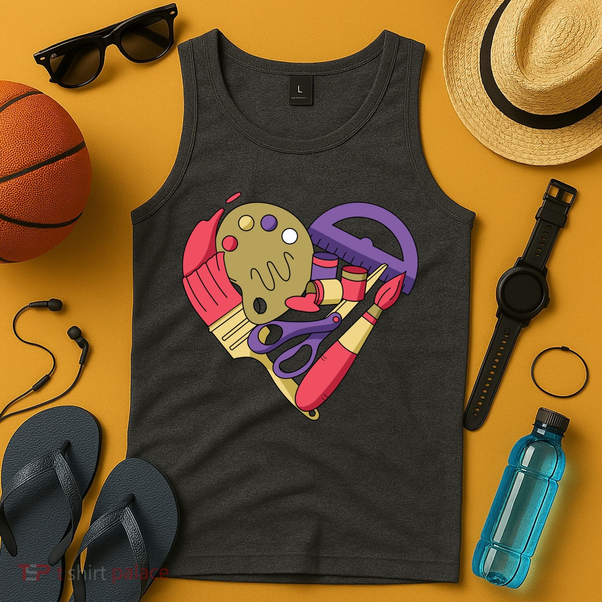 Art Supplies Heart Tank Top