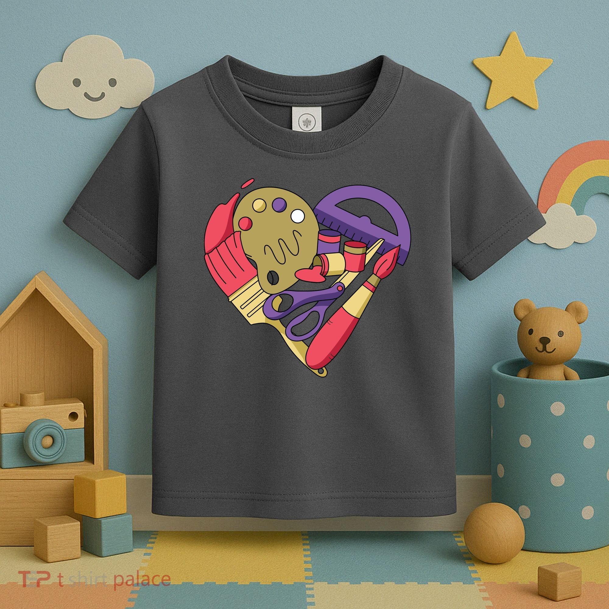 Art Supplies Heart Toddler T-Shirt