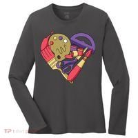 Art Supplies Heart Women's Long Sleeve Shirt thumb 0