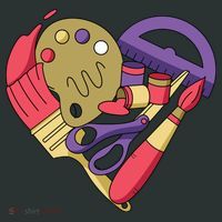 Art Supplies Heart Kids Hoodie thumb 5