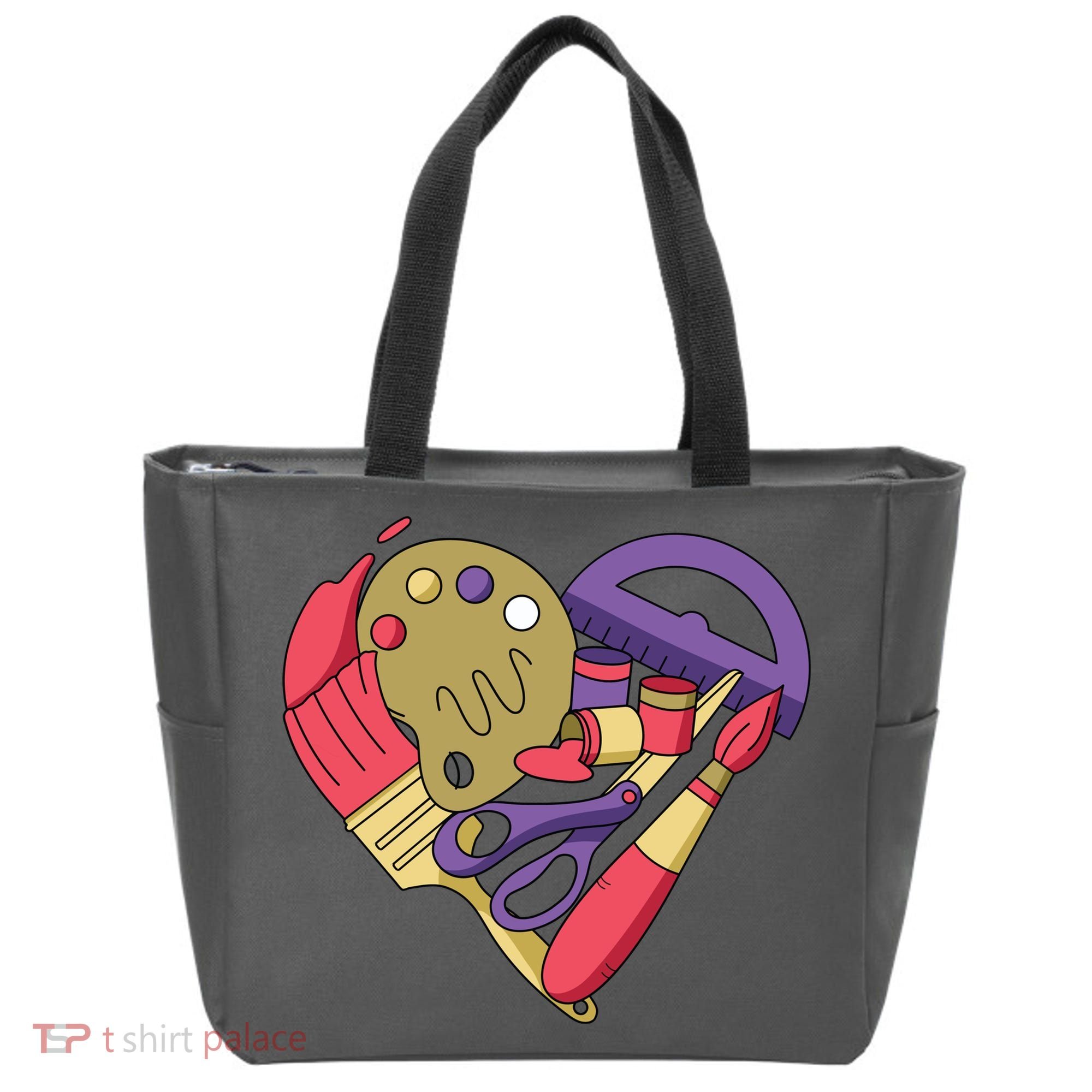 Art Supplies Heart Tote Bag