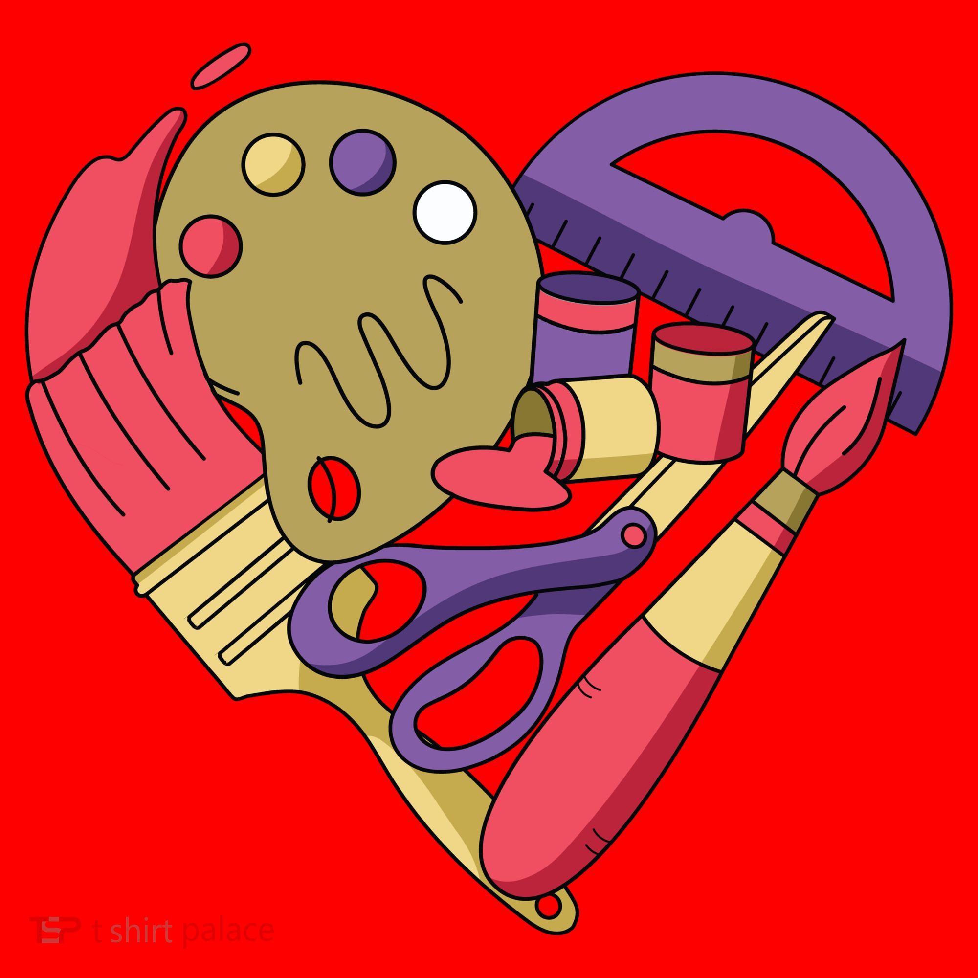 Art Supplies Heart Santa Hat