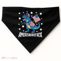 Amerisaurus Rex T Rex Dinosaur American Flag USA 4th Of July USA-Made Doggie Bandana thumb 0