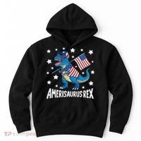 Amerisaurus Rex T Rex Dinosaur American Flag USA 4th Of July Hoodie thumb 0
