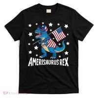 Amerisaurus Rex T Rex Dinosaur American Flag USA 4th Of July T-Shirt thumb 0