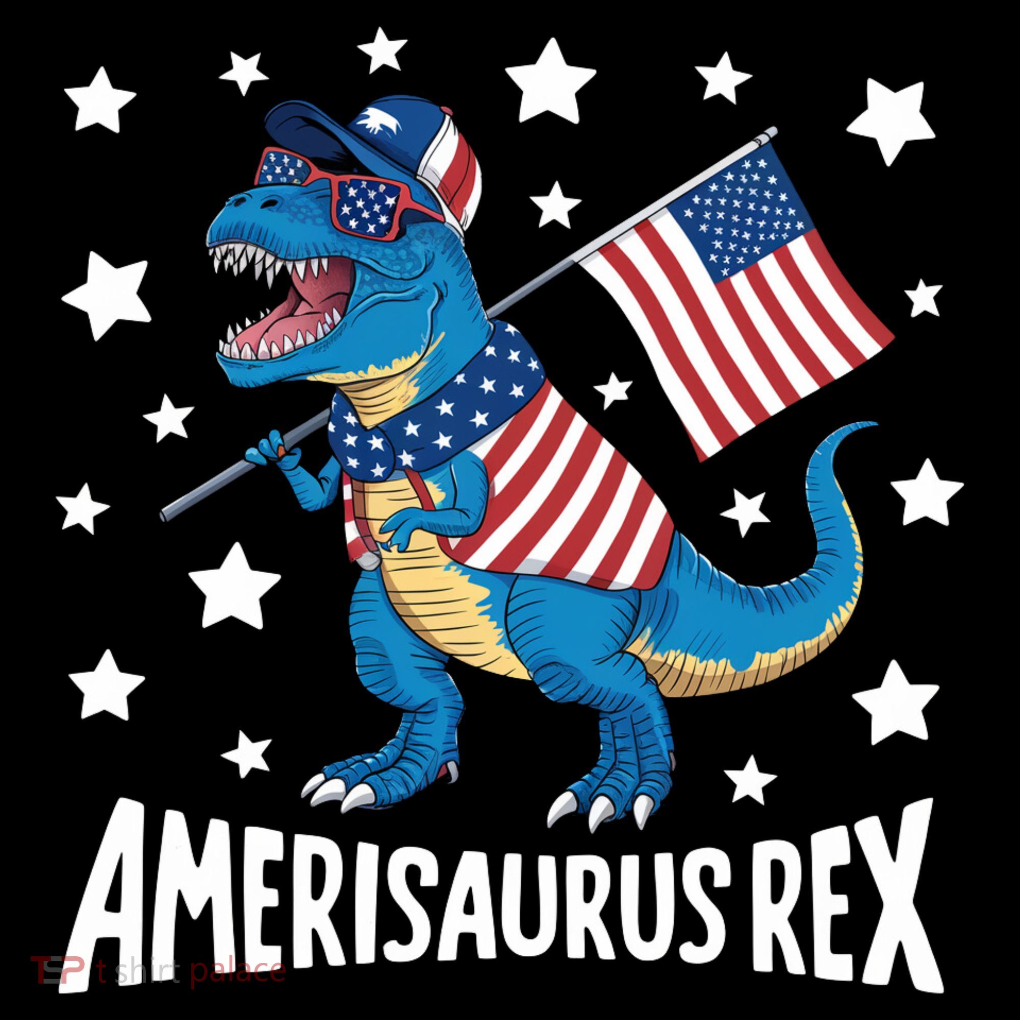 Amerisaurus Rex T Rex Dinosaur American Flag USA 4th Of July Coffee Mug