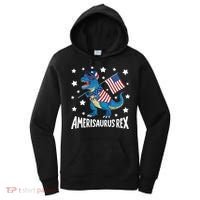 Amerisaurus Rex T Rex Dinosaur American Flag USA 4th Of July Women's Hoodie thumb 0