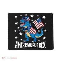 Amerisaurus Rex T Rex Dinosaur American Flag USA 4th Of July Mousepad thumb 0
