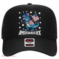 Amerisaurus Rex T Rex Dinosaur American Flag USA 4th Of July Hat thumb 0
