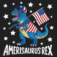 Amerisaurus Rex T Rex Dinosaur American Flag USA 4th Of July Hat thumb 2