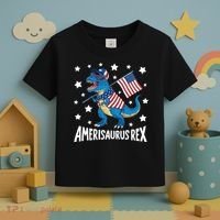 Amerisaurus Rex T Rex Dinosaur American Flag USA 4th Of July Toddler T-Shirt thumb 3