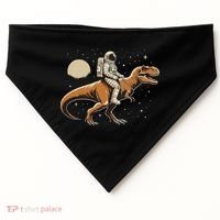 Astronaut Riding T Rex Dinosaur Astro Space USA-Made Doggie Bandana thumb 0