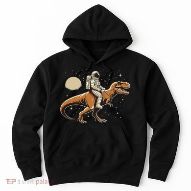 Astronaut Riding T Rex Dinosaur Astro Space Hoodie