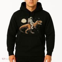 Astronaut Riding T Rex Dinosaur Astro Space Hoodie thumb 2