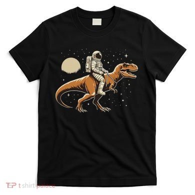 Astronaut Riding T Rex Dinosaur Astro Space T-Shirt