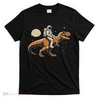 Astronaut Riding T Rex Dinosaur Astro Space T-Shirt thumb 0