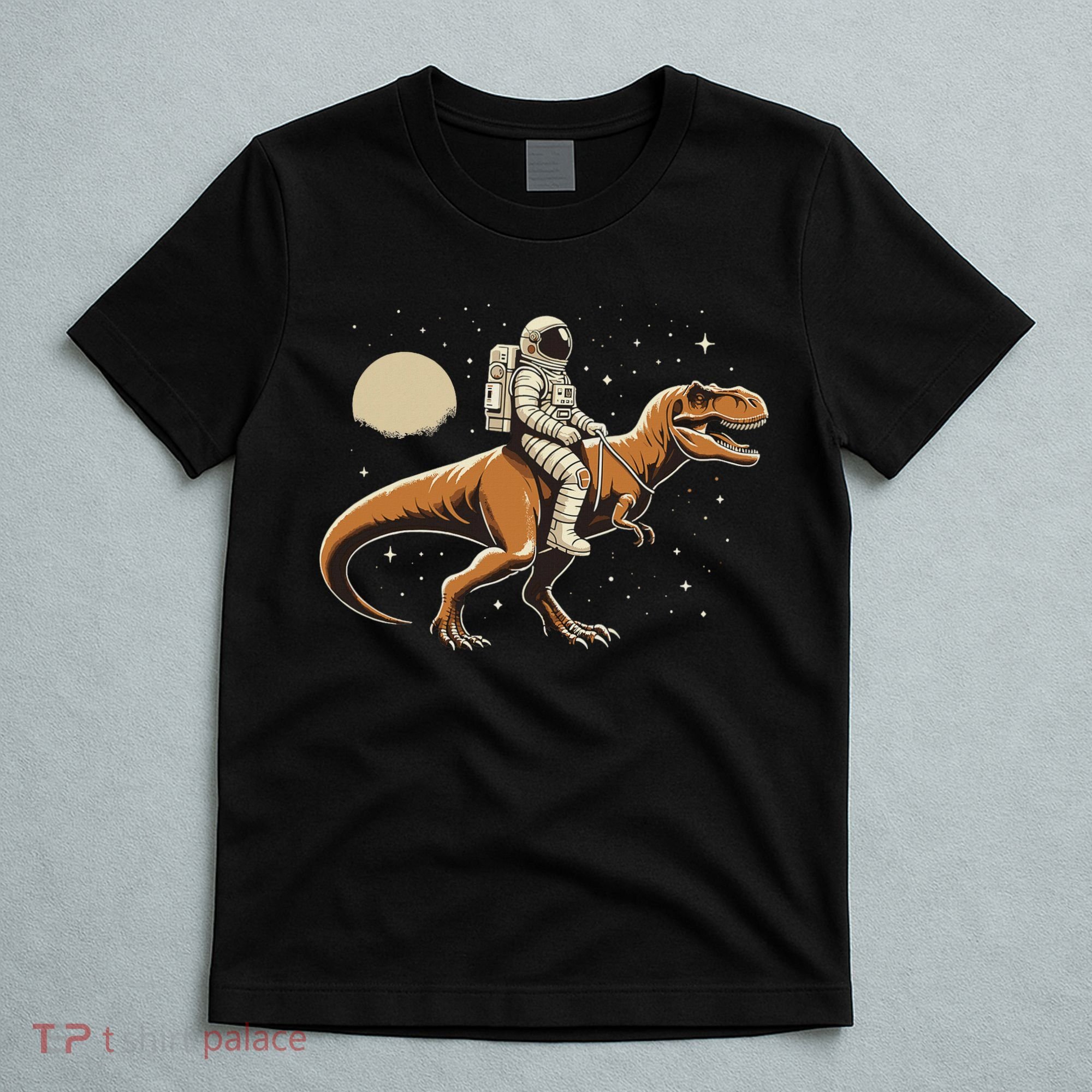Astronaut Riding T Rex Dinosaur Astro Space T-Shirt