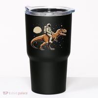 Astronaut Riding T Rex Dinosaur Astro Space Tumbler thumb 0