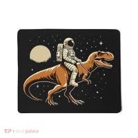 Astronaut Riding T Rex Dinosaur Astro Space Mousepad thumb 0