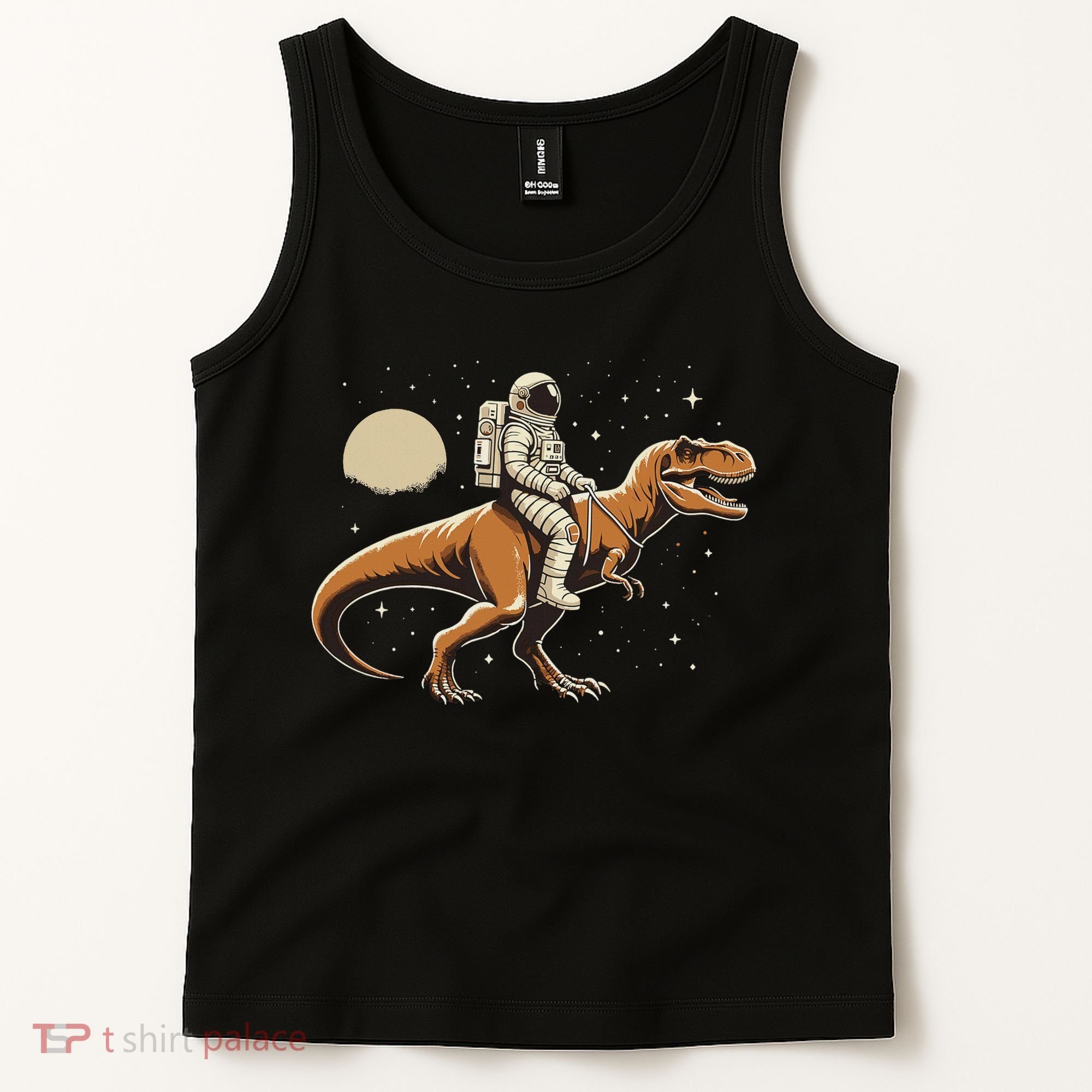 Astronaut Riding T Rex Dinosaur Astro Space Tank Top