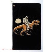 Astronaut Riding T Rex Dinosaur Astro Space Golf Towel thumb 0