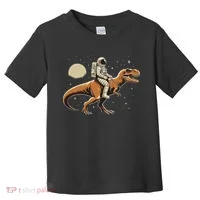 Astronaut Riding T Rex Dinosaur Astro Space Toddler T-Shirt thumb 0