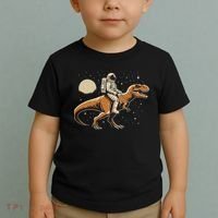 Astronaut Riding T Rex Dinosaur Astro Space Toddler T-Shirt thumb 2