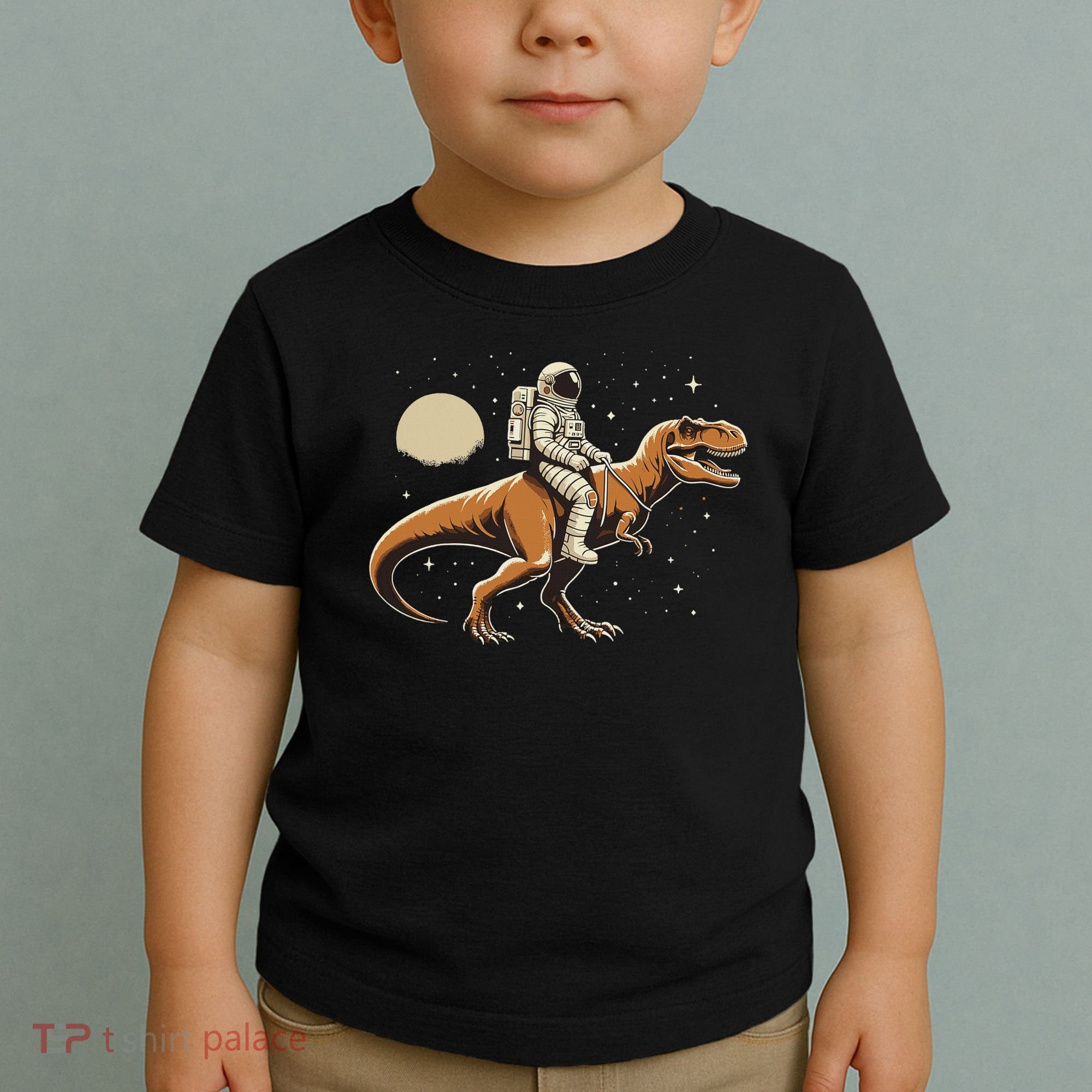 Astronaut Riding T Rex Dinosaur Astro Space Toddler T-Shirt