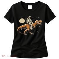 Astronaut Riding T Rex Dinosaur Astro Space Women's T-Shirt thumb 0